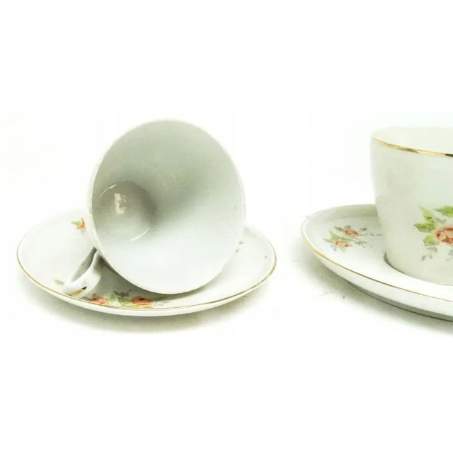 Postmodern Art Deco Coffee Cups, Ćmielów, Poland, 1950s-1960s, Set of 4 For Sale - Image 3 of 4