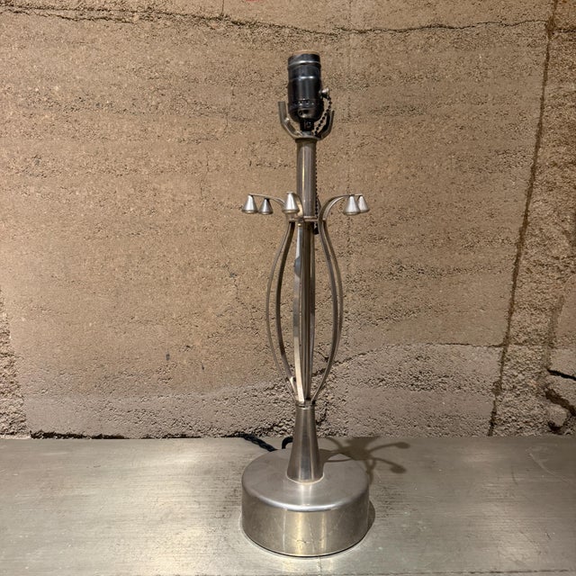 Mid-Century Modern Chrome Table Lamp, Sculptural Design, 1970s, 18.75" For Sale - Image 11 of 11