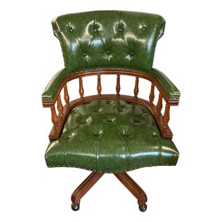 Chesterfield Style Captain's Desk Chair For Sale
