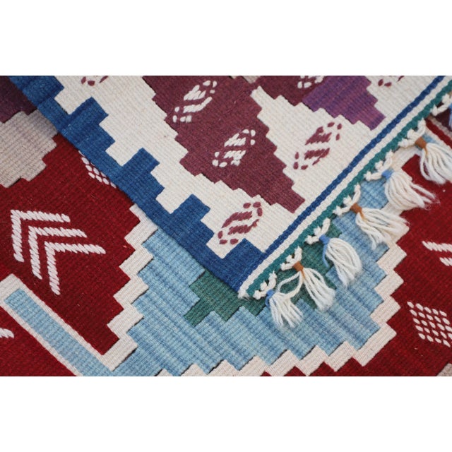 1970s Turkish Kilim Woven With Organic Wool in Geometric Patterns For Sale - Image 9 of 10