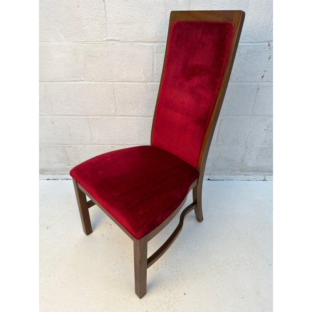 Stanley Furniture Mid 20th Century Set of Eight Burgundy Mid-Century Dining Chairs by Stanley For Sale - Image 4 of 15