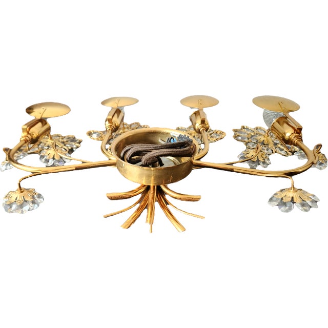 Gold-Plated Wall Lamp in Brass by Ernst Palme for Palwa, 1960s For Sale - Image 15 of 18