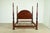 A gorgeous Georgian or Chippendale style carved cherry wood four-poster king size bed By Henredon USA, Late 20th Century...