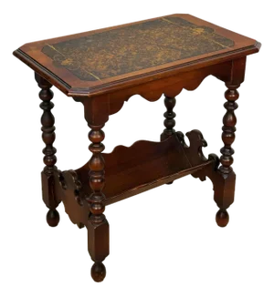 Antique Colonial Bird's Eye Maple Turned Occasional Table