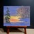 Own a captivating piece of art showcasing a serene winter twilight landscape. This original acrylic painting offers...