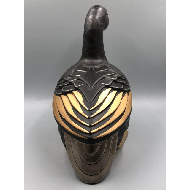 Lastra Portugal Goose in Guild Black Ceramic, 1980s For Sale - Image 6 of 11