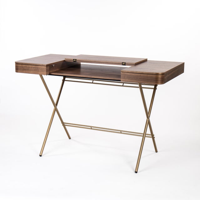 Cosimo Desk with Walnut Veneer Top by Marco Zanuso Jr. for Adentro, 2017 For Sale - Image 9 of 16