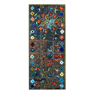 Borbála Scholz-Bika, Abstract Composition, 1960s, Copper, Enamel & Wood For Sale