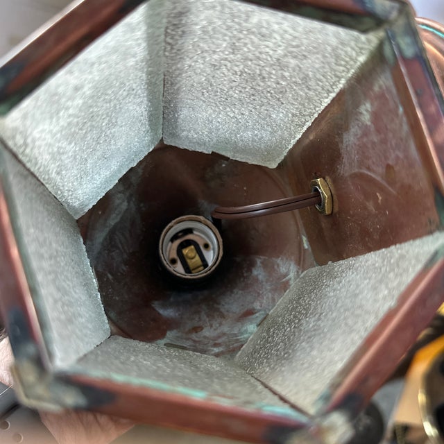 Lights Vintage Arts and Crafts Copper Wall Sconces - a Pair For Sale - Image 7 of 7