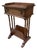 Mid-20th Century Brandt Walnut Faux Bamboo Side Table With Drawer & Magazine Rack For Sale