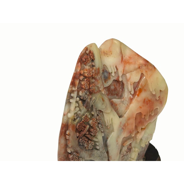 Vintage Chinese Shou Shan Stone Tree Scenery Display Figure For Sale - Image 15 of 16