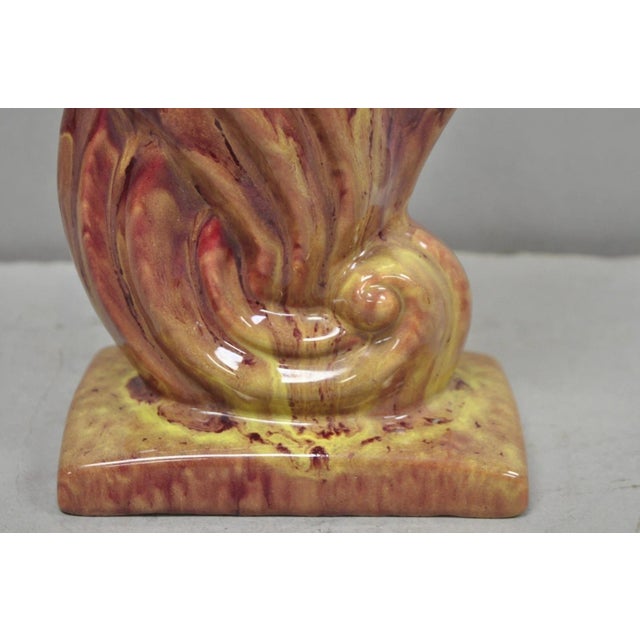Mid 20th Century Modern Gonder Ceramic Pottery 810 Red Flambe Flame Sculptural Vase For Sale In Philadelphia - Image 6 of 10