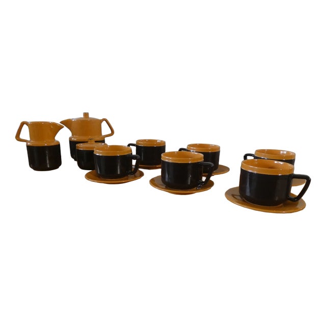 Tea Set by Settimo Rometti for Rometti Ceramiche, 1960s, Set of 15 For Sale