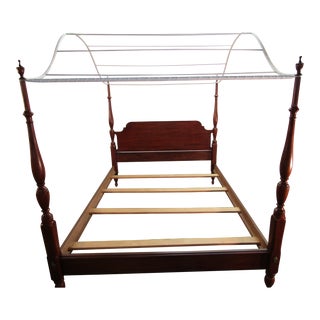 Henkel Harris Solid Cherry Queen Size Canopy Bed For Sale