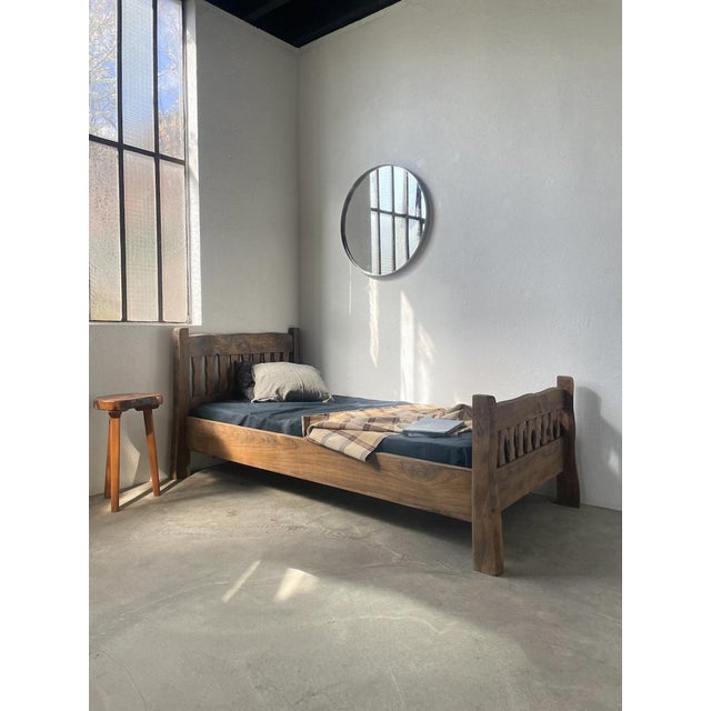 1950s Brutalist Aranjou Elm Bed, 1950s For Sale - Image 5 of 18