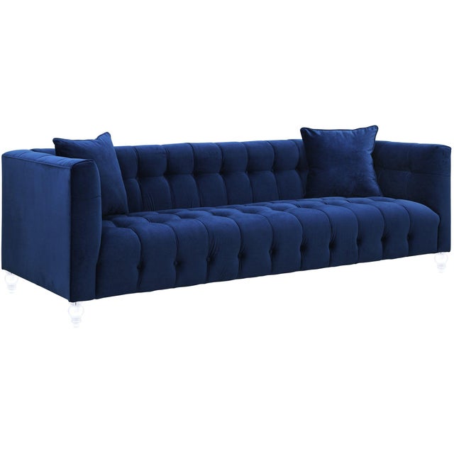 Textile Bea Navy Velvet Sofa For Sale - Image 7 of 8