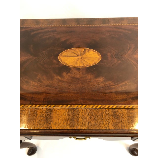 Chippendale 1990s Councill Furniture Flame Mahogany Lowboy For Sale - Image 3 of 11