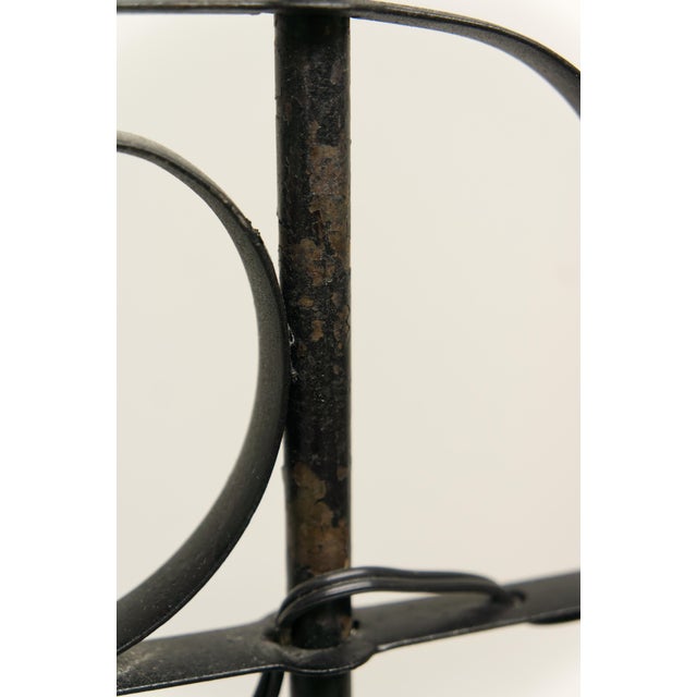 Metal Wrought Iron Floor Lamp With Glass Shade For Sale - Image 7 of 9
