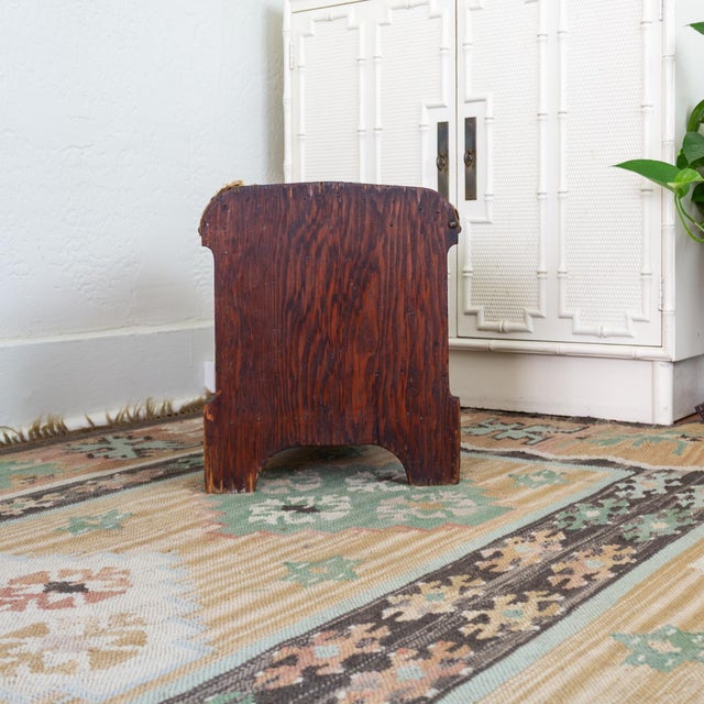 19th Century Wood and Waxed Canvas Shoe Shine Stool With Storage For Sale - Image 10 of 16