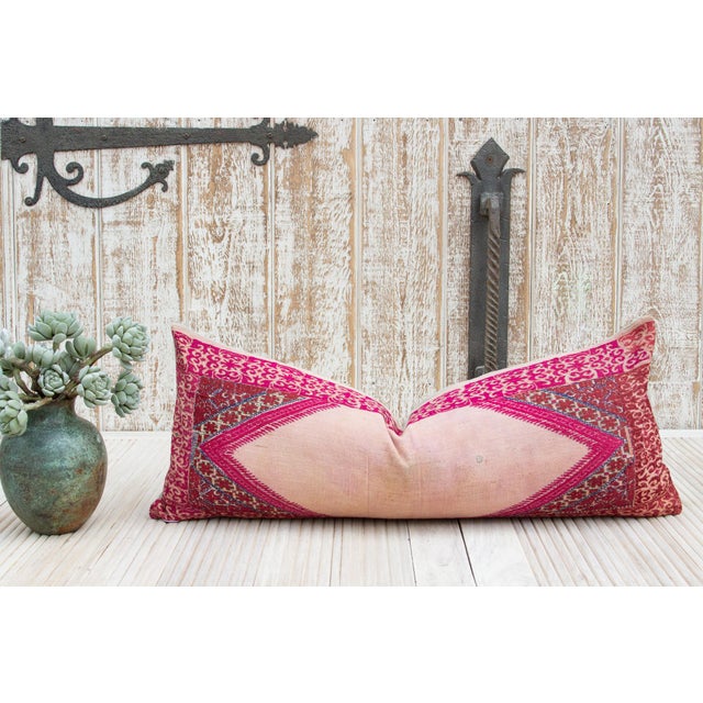 Beautiful hand-embroidered Indian throw pillow from the rich agricultural states of Punjab where artisans are famous for...