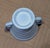 Mid-Century Modern Vintage 1940s Hazel-Atlas "Moderntone" Platonite Pastel Open Sugar Bowl - Pastel Blue For Sale - Image 3 of 5