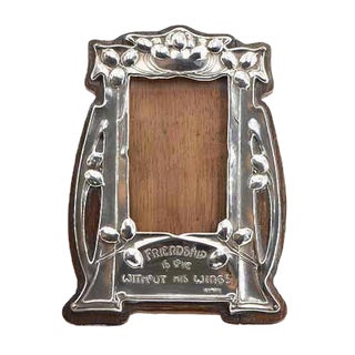 Art Nouveau Small Silver-Plated Picture Frame, 1900s For Sale