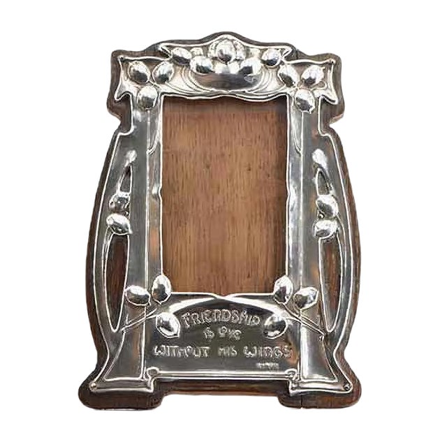 Art Nouveau Small Silver-Plated Picture Frame, 1900s For Sale