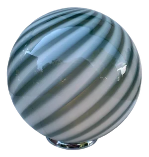 Milky-Green Sphere in Murano Glass Swirl Table Lamp by Simoeng