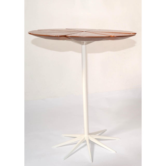 Knoll Richard Schultz Vintage Petal End Table Knoll Mid-Century Modern Aluminum Teak For Sale - Image 4 of 12