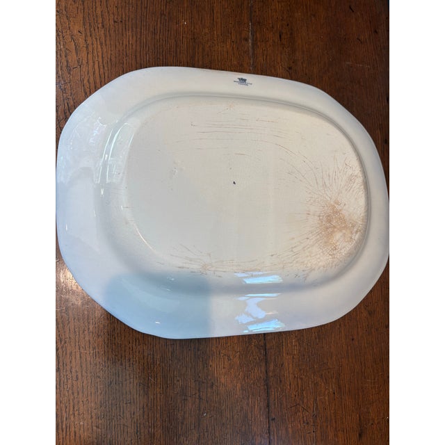 Antique Wedgwood Blue Transferware Platter With Cattle Motif. For Sale - Image 9 of 11