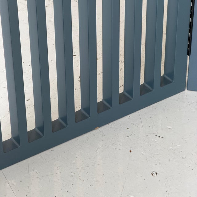 Slate Gray Monumental Tri Fold Room Divide For Sale - Image 8 of 10