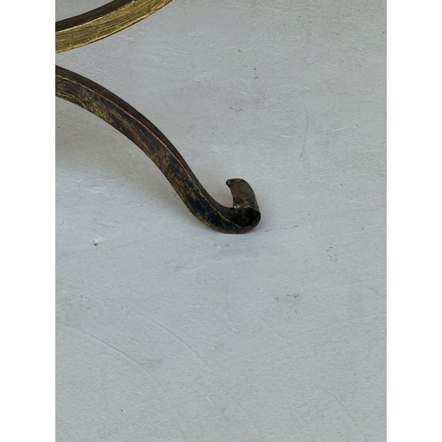 Spanish Gilt Iron Bench With Scrolled Feet in Muslin For Sale - Image 9 of 12