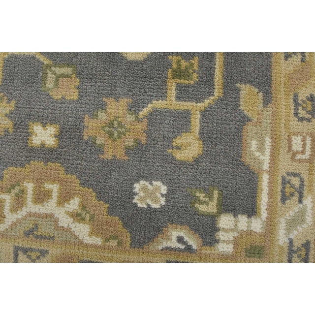 Oushak Rug 5’2” X 8’2” Gray Wool Traditional Hand-Knotted Oriental Carpet For Sale - Image 4 of 15