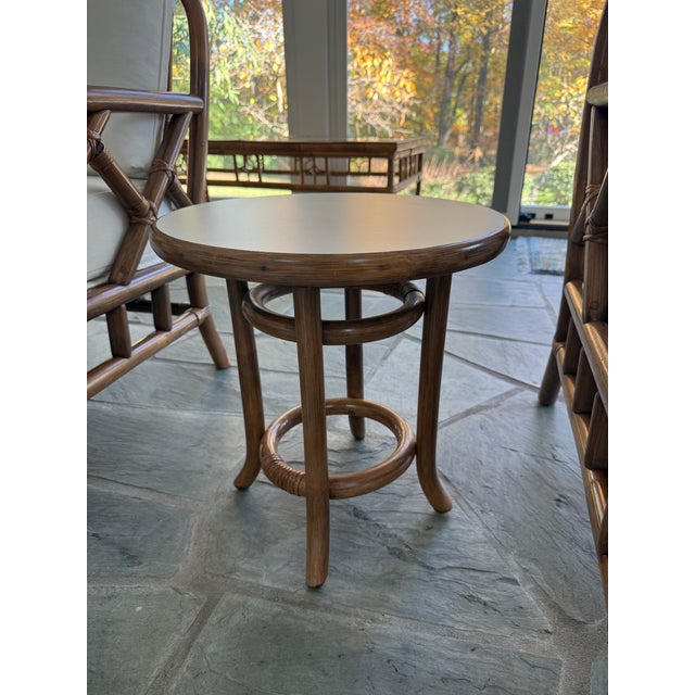 Seven Piece Vintage Set of Clark Casual Bamboo Rattan Furniture For Sale - Image 12 of 18