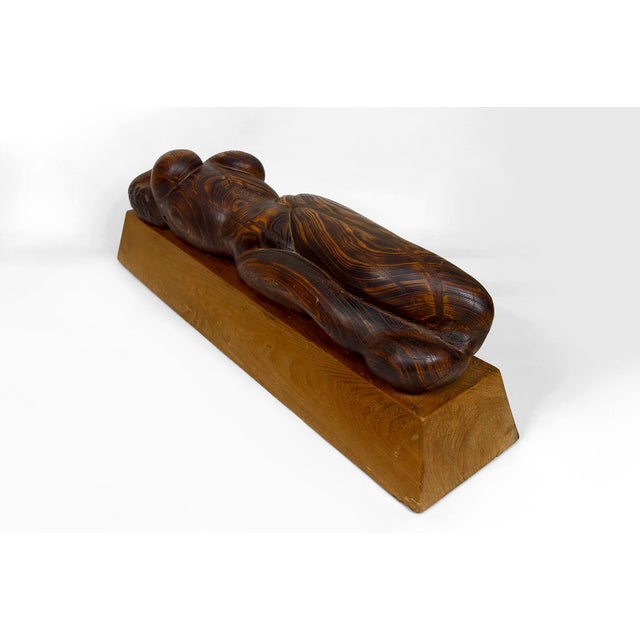 Wood Brutalist Sculpture of Female Body in Cedar and Oak by Seillé M, France, 1970s For Sale - Image 7 of 17