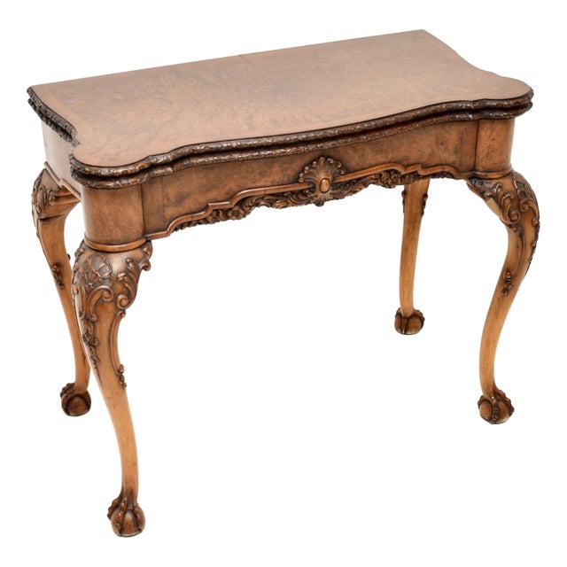 Card Table in Burr Walnut, 1900s For Sale