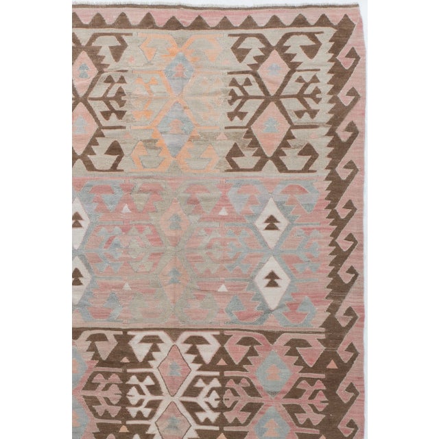 1940s Vintage Turkish Kilim Rug 5ft 9in X 12ft For Sale - Image 5 of 8
