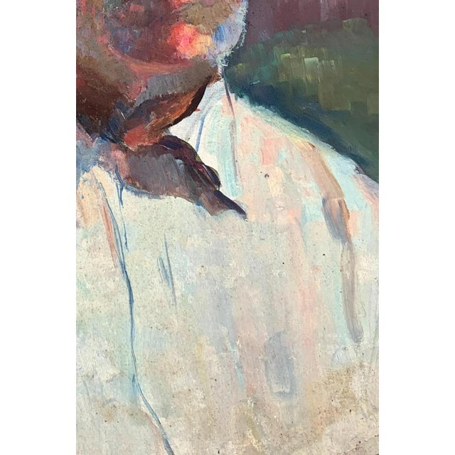Oil Portrait Painting, Ukrainian Art, 1960s For Sale - Image 6 of 6