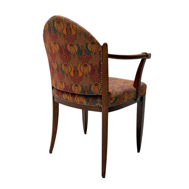 Magnificent and rare Art Deco Amsterdamse School armchair. Design by Paul Bromberg for H.Pander & Zonen Den Haag. Striking...