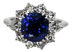 Late 20th Century Vivid Royal Blue Sapphire Ring, Size 4.75
