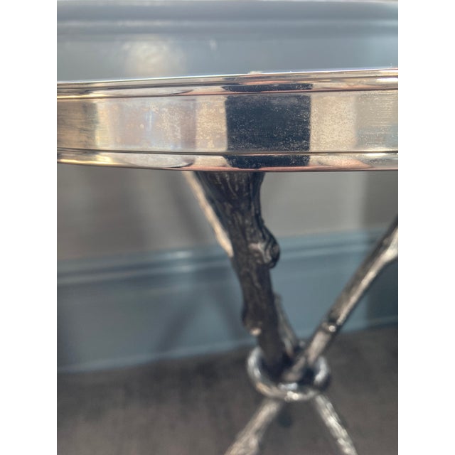Global Views Silver Twig Side Table With Black Granite Top For Sale - Image 15 of 18