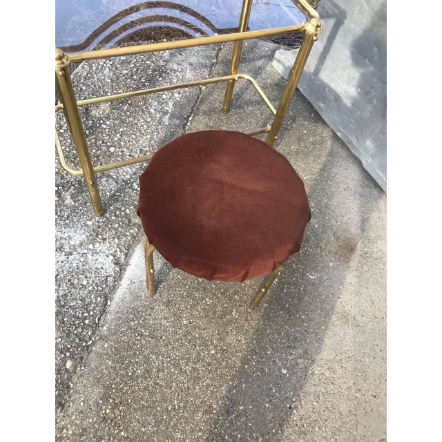 Vintage Brass Dressing Table & Stool, 1950s, Set of 2 For Sale - Image 6 of 9