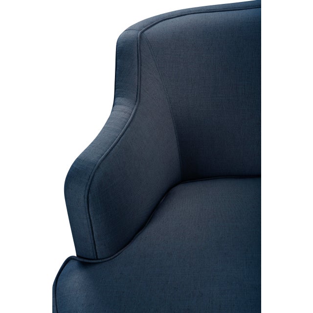 Transitional Aveline Sofa, Space Navy Linen For Sale - Image 3 of 8