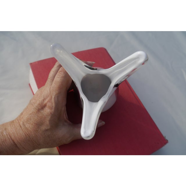 Mid 20th Century Murano Italy Art Glass Vase in Purple White Clear Attributed to Fratelli Toso For Sale - Image 10 of 12