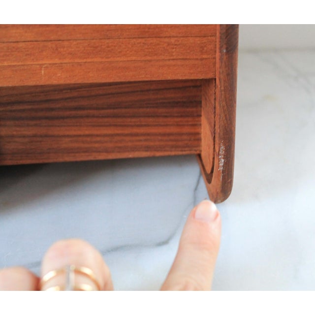 Wood 1970s Teak Wood Tambour Organizer Box by Kalmar For Sale - Image 7 of 12