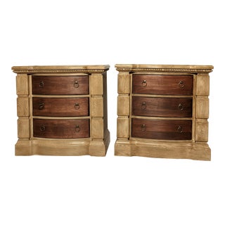 20th Century Painted Marble Top Neo-Classical Nightstands - a Pair For Sale