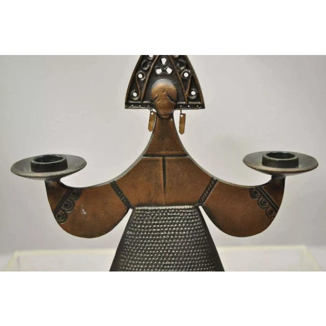 Vintage Bjorn Wiinblad Style Figural Lady Dress Candlestick Candle Holder - a Pair. Item features female figure with dress...