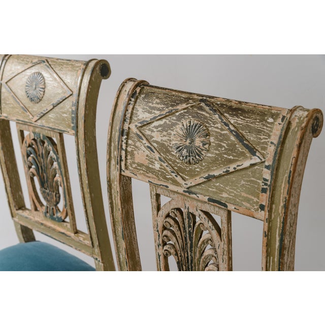 Late 18th Century Pair of French Period Directoire Neoclassical Side Chairs, C. 1795 For Sale - Image 5 of 12