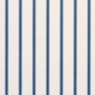 Schumacher Westerly Stripe Wallcovering In Navy For Sale