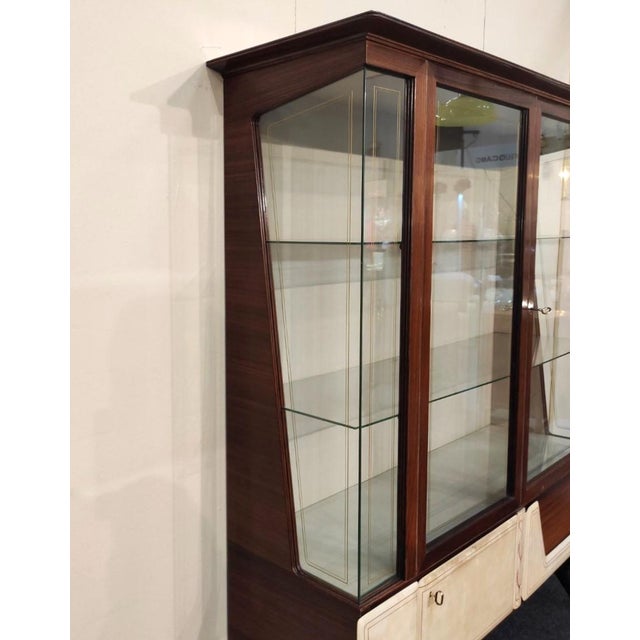 Mid-Century Modern Italian Display Cabinet with Parchment from La Permanente Mobili Cantù, 1950s For Sale - Image 3 of 11